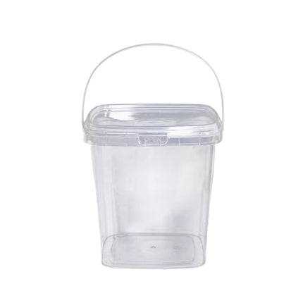 20pcs Plastic Round Bucket with Lid Transparent Portable Storage Gift Container