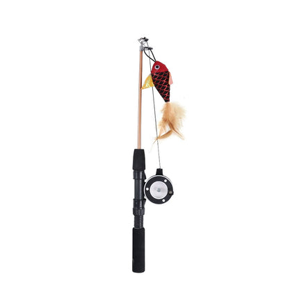 Retractable Feather Cat Play Stick Interactive Cat Fishing Rod Toy Durable