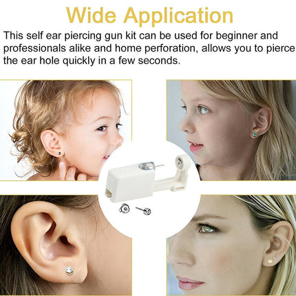 Disposable Sealed Ear Piercing Gun Kit Tool With 316L Stud Bone With Gem 1Pc