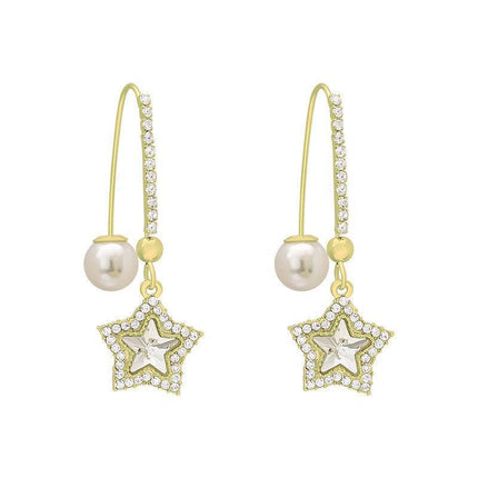 Silver Women Earrings Stud Crystal Cubic Zircon Dangle Wedding Gift - Aimall