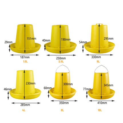 Chicken Feeder BucketPlastic Feeding Trough Bowl Farm Poultry Food Dispenser