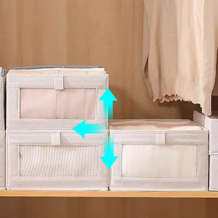 4pcs Visual Window Shirt Organizer Box Clothing Storage Basket Fabric Organizer