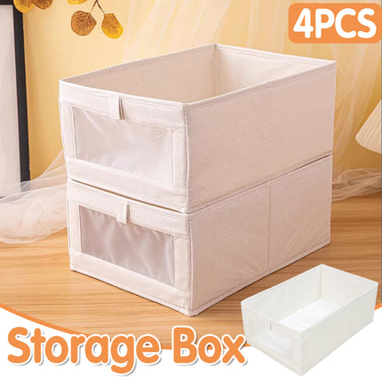 4pcs Visual Window Shirt Organizer Box Clothing Storage Basket Fabric Organizer