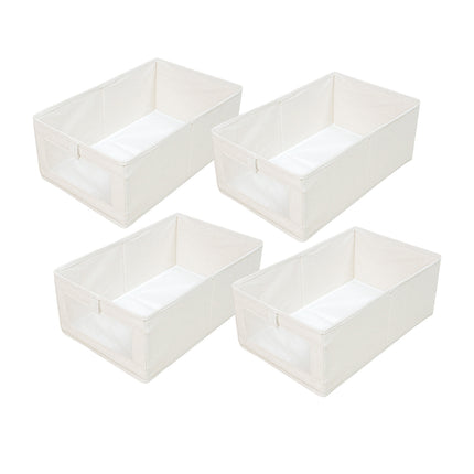 4pcs Visual Window Shirt Organizer Box Clothing Storage Basket Fabric Organizer