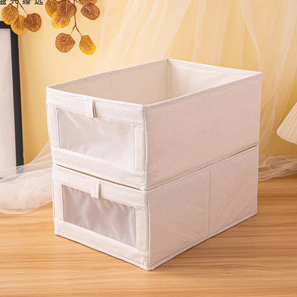 4pcs Visual Window Shirt Organizer Box Clothing Storage Basket Fabric Organizer