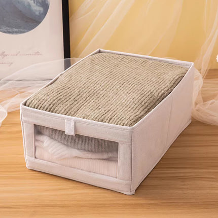 4pcs Visual Window Shirt Organizer Box Clothing Storage Basket Fabric Organizer