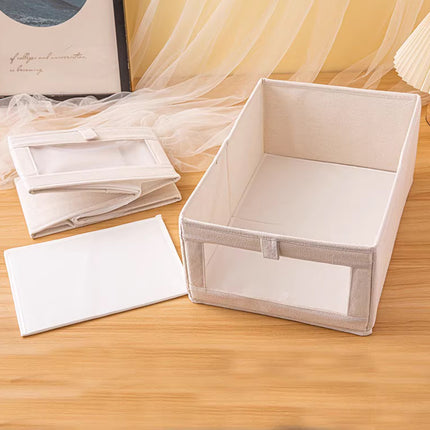 4pcs Visual Window Shirt Organizer Box Clothing Storage Basket Fabric Organizer