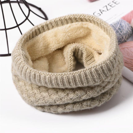 Neck Warmer Tube Winter Knitted Scarf Thermal Fleece Thicken Chunky Unisex Snood