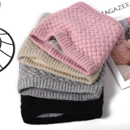 Neck Warmer Tube Winter Knitted Scarf Thermal Fleece Thicken Chunky Unisex Snood