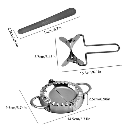 10PCS Stainless Steel Dumpling Maker Set Dough Press Mould Tools for Pastry Ravioli
