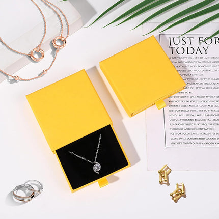 10PCS Jewellery Storage Box Set Drawer Style 9x9x3cm Velvet Lined 3 Colours
