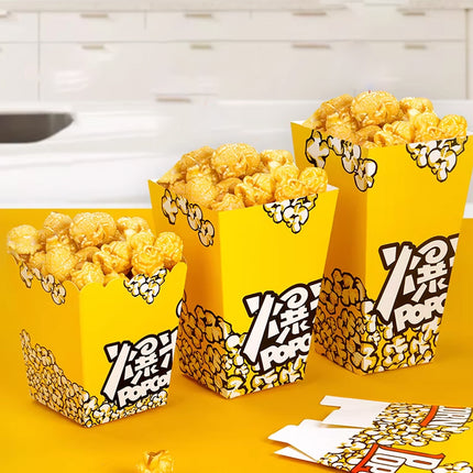 100PCS Party Popcorn Snack Box Oil Proof Disposable Food Container Takeaway