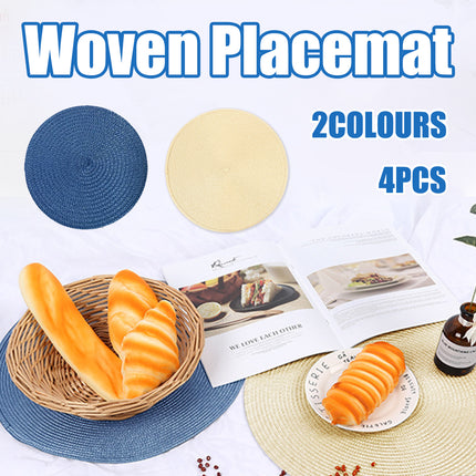 4PCS Table Mats Cup Mats Round Bowl Mats Heat Insulation Set for Household Use