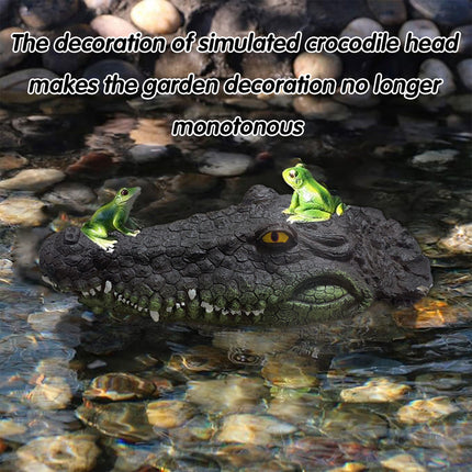 Floating Alligator Head Pond Ornament Garden Pool Animal Decor Simulation Model