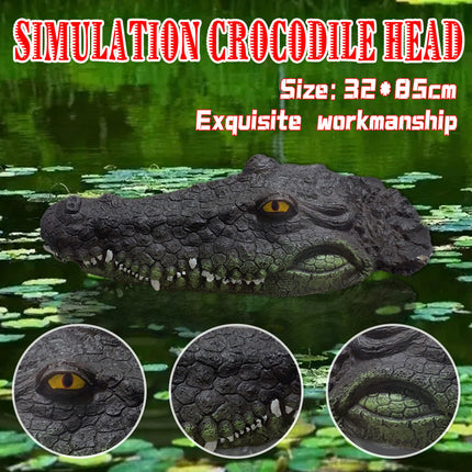 Floating Alligator Head Pond Ornament Garden Pool Animal Decor Simulation Model