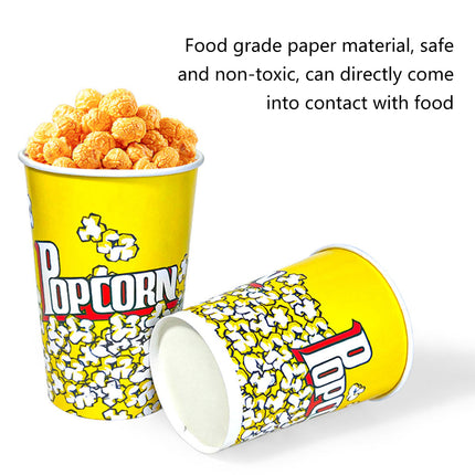 Disposable Popcorn Bucket 50PCS Pack 46/64OZ for Movie Party Snack Container