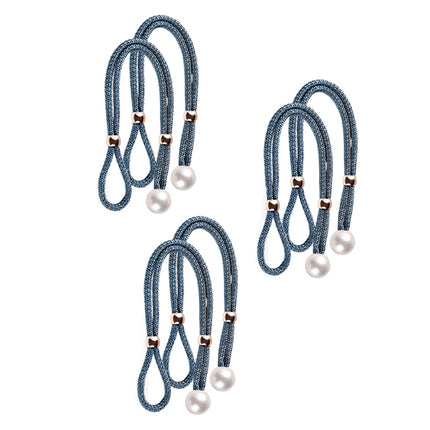 Curtain Tiebacks Pearl Strap Set 3 Pairs Decorative Buckle Holder Rings Hooks
