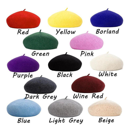 Women Ladies Beanie Wool French Beret Newsboy Hat Cap Winter Warm Hats Girls