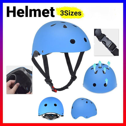 Adjustable Blue Bike Skate Helmet Lightweight Protective Gear with Dial Fit