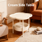 Modern Four Leaf Clover Small Side Table Plastic Sofa Side Table with Storage Shelves