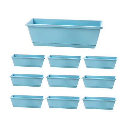 10pcs Flower Pots Plastic Garden Pot Planter Flower Rectangle Plant Pots Saucer