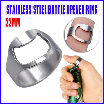 Stainless Steel Bottle Opener Ring 22mm Tool for Beer Cap Removal and Gifts