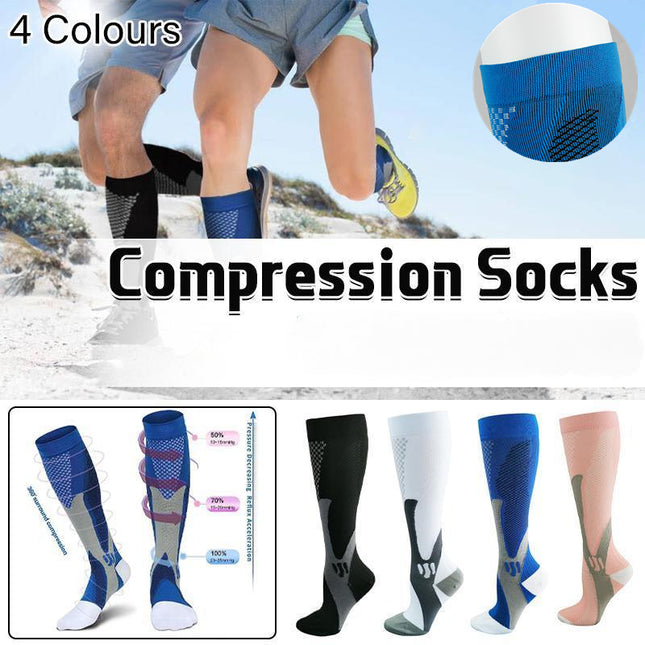 Copper Compression Socks for Running Cycling Travel Anti Fatigue Support L/XL Unisex