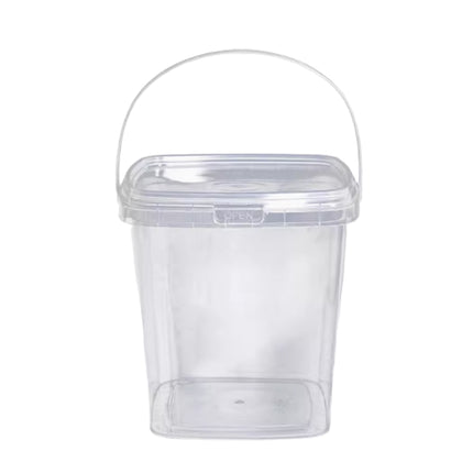 20pcs Plastic Round Bucket with Lid Transparent Portable Storage Gift Container