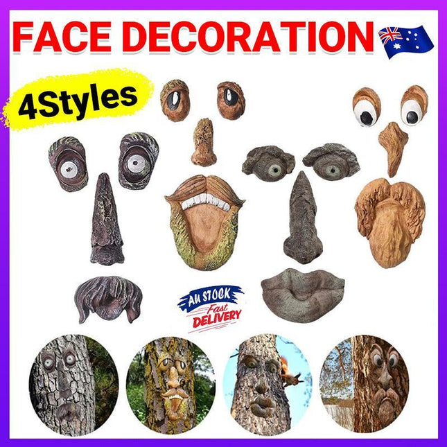 Old Man Tree Hugger Garden Peeker Yard Outdoor Sculpture Whimsical Face Decor - Aimall