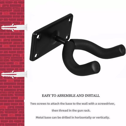 Guitar Wall Hanger Rack Hook Non Adjustable Black Mount Holder for Acoustic