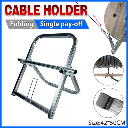Cable Drum Holder Stand Rg6 Telstra Nbn Wire Reel Caddy Foldable Bearing Roller