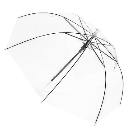 Clear Transparent Umbrella Long Handle Auto Open PVC Rain Parasol 71cm