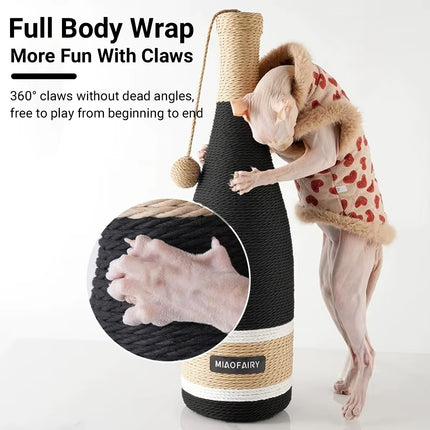 Vertical Cat Claw Wine Bottle Toy Kitten Scratcher Interactive Pet Play Chew Fun