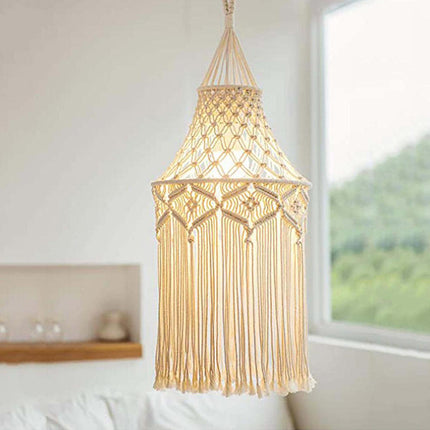 Bohemian Style Lampshade Long Fringe Hanging Pendant Light Cover for Home Decor