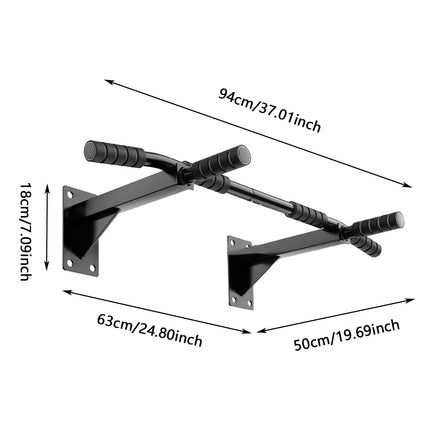 Wall-Mounted Pull Up Bar Fitness Device Strength Training Home Gym Exercise