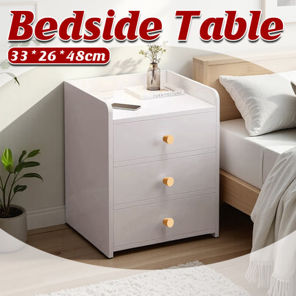 3 Drawer Bedroom Bedside Storage Cabinet Standard Space Saving Sturdy Durable