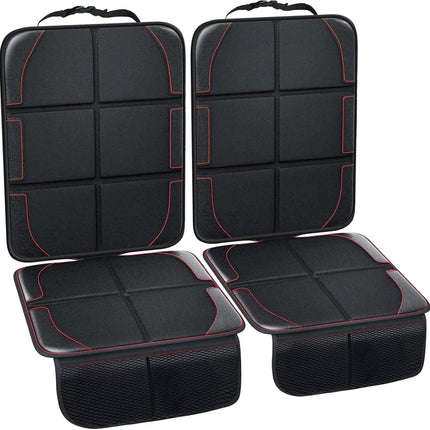 Vehicle Chair Protector Mat Non Slip Waterproof Cover with Storage Pockets