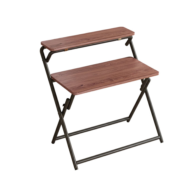 Double Layer Foldable Desk Sturdy Frame Heavy Duty for Home Office Study Use