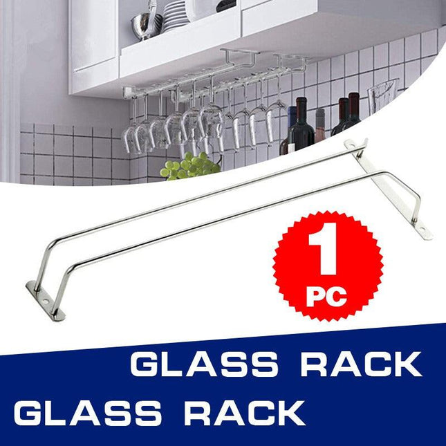 Wine Glass Cup Holder Hanging Bar Hanger Steel Wine Rack Shelf Champagne Storage - Aimall