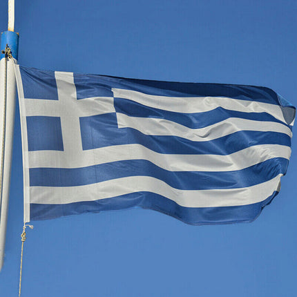 Large Greece Greek Flag Heavy Duty Outdoor 90 X 150 Cm - 3Ft X 5Ft
