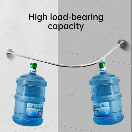 Telescopic Arc Shower Curtain Rod Punch Free Adjustable Bathroom Curtain Rod