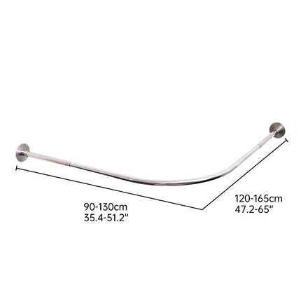 Telescopic Arc Shower Curtain Rod Punch Free Adjustable Bathroom Curtain Rod