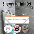 Telescopic Arc Shower Curtain Rod Punch Free Adjustable Bathroom Curtain Rod