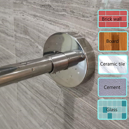 Telescopic Arc Shower Curtain Rod Punch Free Adjustable Bathroom Curtain Rod