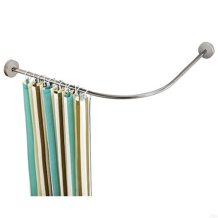 Telescopic Arc Shower Curtain Rod Punch Free Adjustable Bathroom Curtain Rod