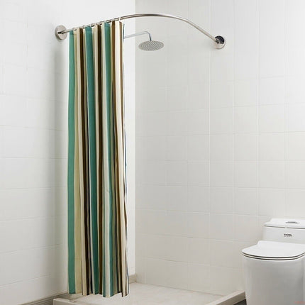 Telescopic Arc Shower Curtain Rod Punch Free Adjustable Bathroom Curtain Rod