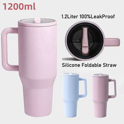 Travel Tumbler 40oz Stainless Steel Insulated Mug with Lid Handle for Drinks