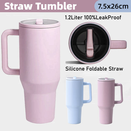 Travel Tumbler 40oz Stainless Steel Insulated Mug with Lid Handle for Drinks