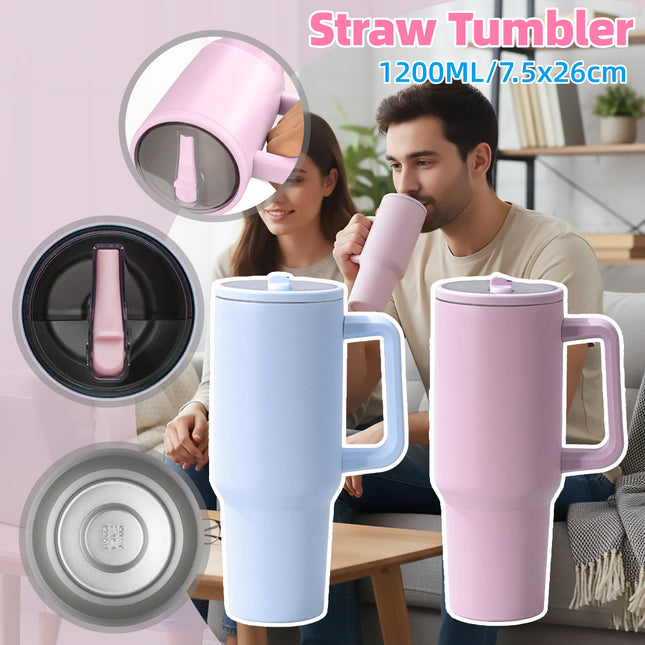 Travel Tumbler 40oz Stainless Steel Insulated Mug with Lid Handle for Drinks