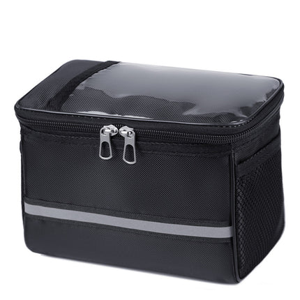 Waterproof Bicycle Handlebar Bag with Touchscreen Phone Pocket and Reflective Strip